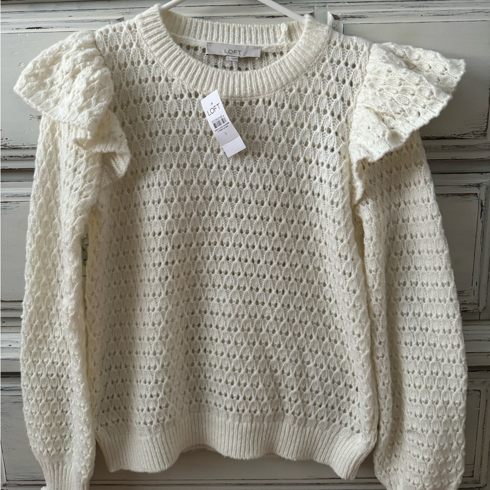 Shoulder Ruffle Sweater